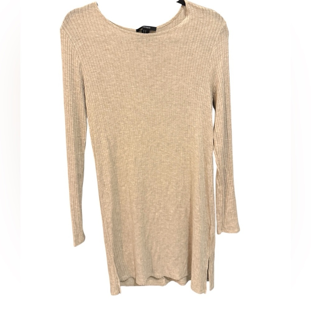 Forever 21 Cream Long Sleeve Dress